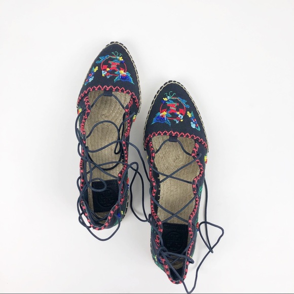 tory burch sonoma embroidered espadrille flats - Picture 7 of 8